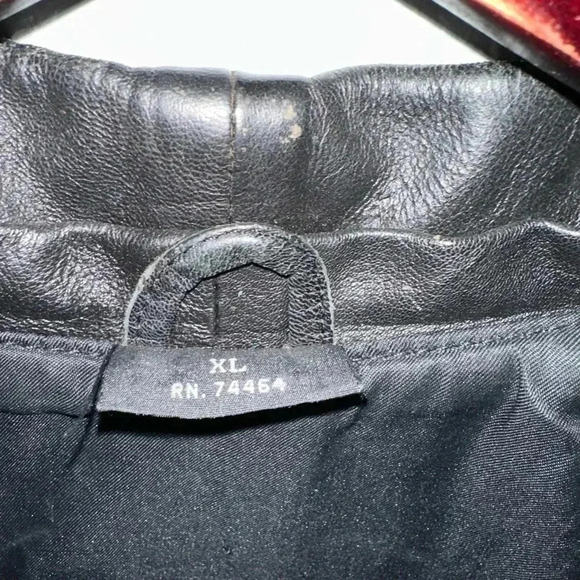 Women's Vintage Sanzzini Genuine Leather Jacket XL Black Made in India Biker - Picture 4 of 16